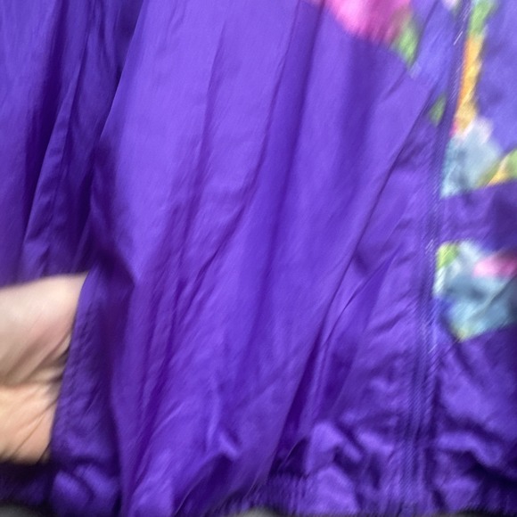 Slade Vintage 90s Purple Track Jacket Abstract Windbreaker Zip Up XL - Picture 6 of 9